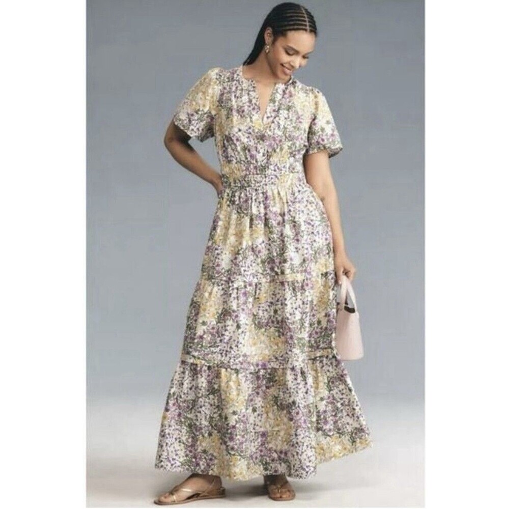 Anthropologie Somerset Maxi Dress Size Large Purple
